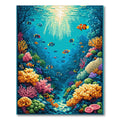 Vibrant Teal Coral Reef Lively Rug(Blue)