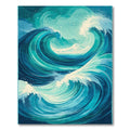 Vibrant Teal Ocean Wave Rug