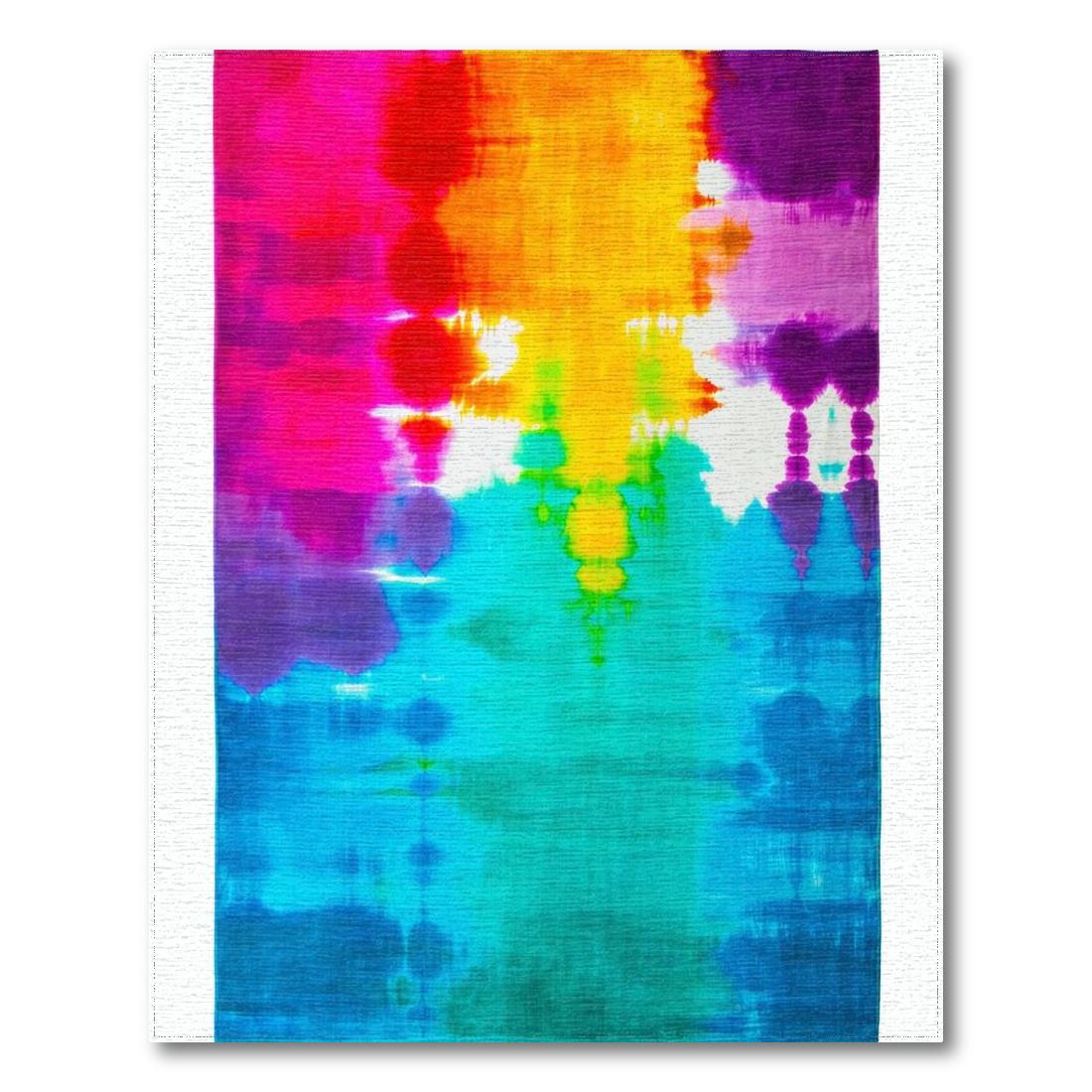 Vibrant Tie-Dye Abstract Energetic Rug(Pink)