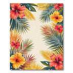 Vibrant Tropical Hibiscus Rug(Red)