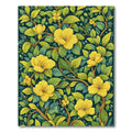 Vibrant Yellow Floral Lively Rug(Yellow)