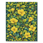 Vibrant Yellow Floral Lively Rug(Yellow)