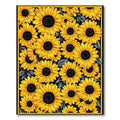 Vibrant Yellow Sunflower Print Rug(Yellow)
