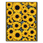 Vibrant Yellow Sunflower Print Rug(Yellow)