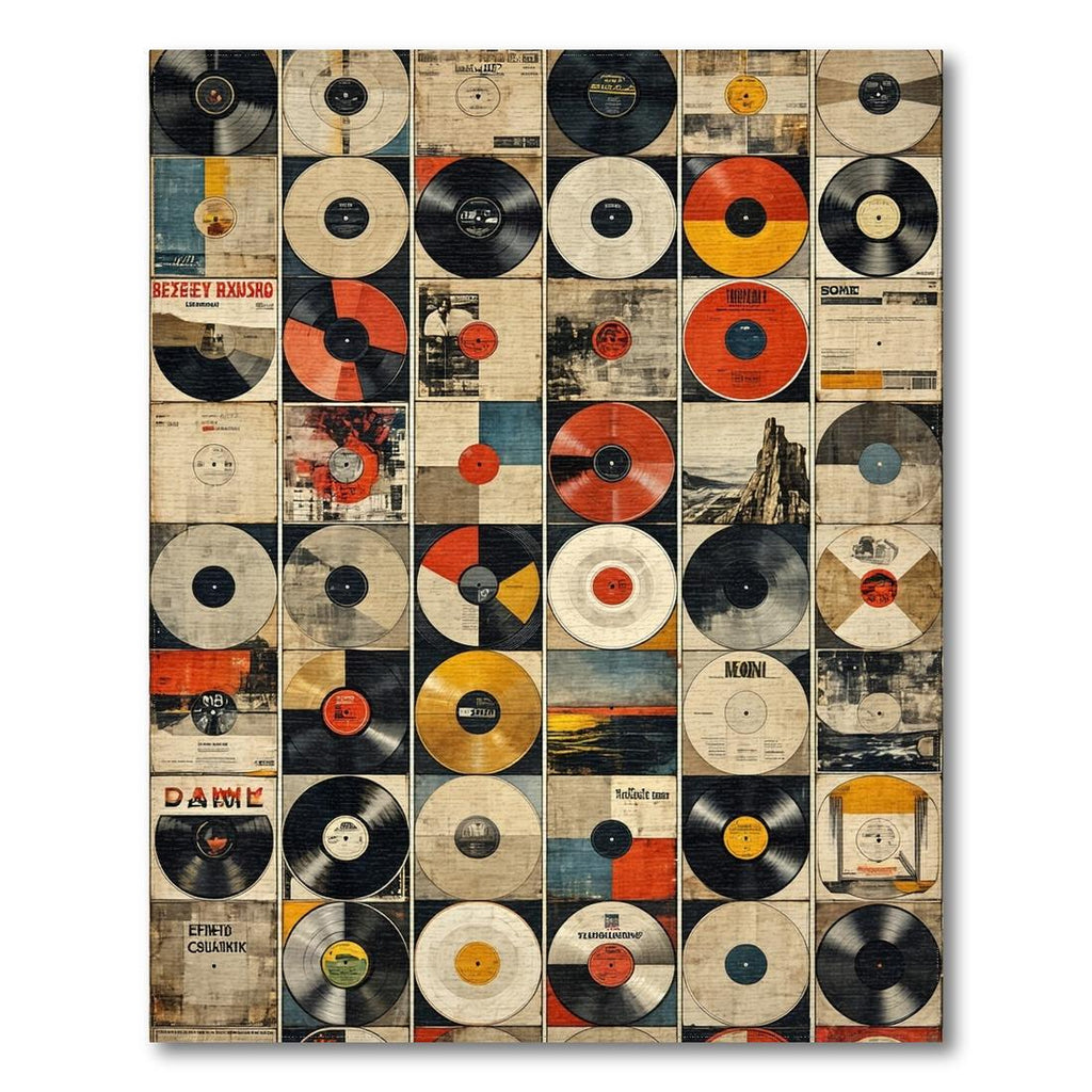 Vintage Vinyl Collage Rug