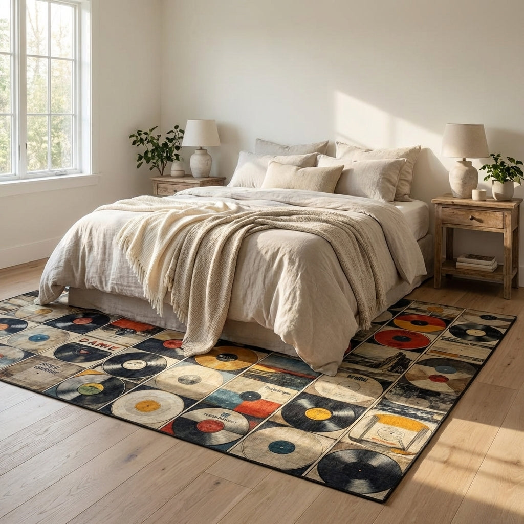 Vintage Vinyl Collage Rug