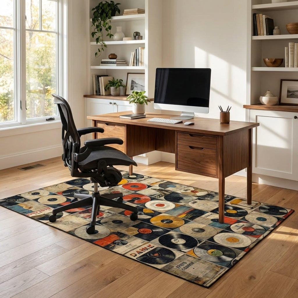 Vintage Vinyl Collage Rug