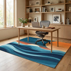 Blue and Orange Ocean Sunset Rug