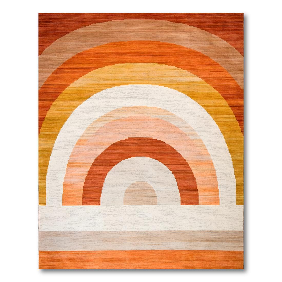 Warm Arched Pattern Cozy Rug(Brown)