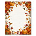 Warm Autumn Leaves & Pumpkins Border Rug(Orange)