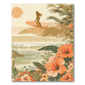 Warm Coastal Floral Surf Rug(Beige)