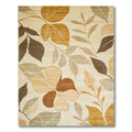 Warm Earth-Toned Leaf Print Rug