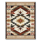 Warm Earthy Geometric Tribal Rug(Beige)