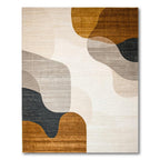 Warm Neutral Abstract Wave Modern Rug