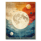 Warm Orange-Blue Celestial Dreamy Rug(Gray)