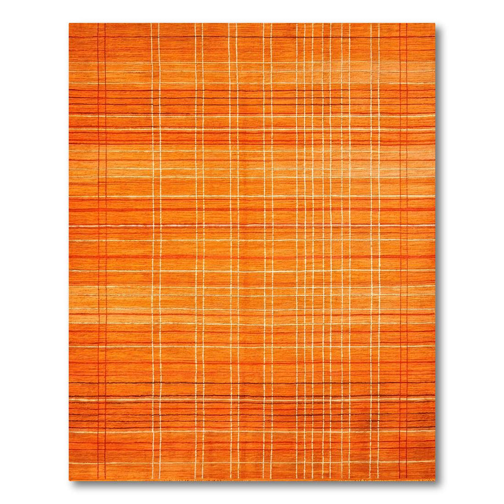 Warm Orange Plaid Pattern Rug(Orange)