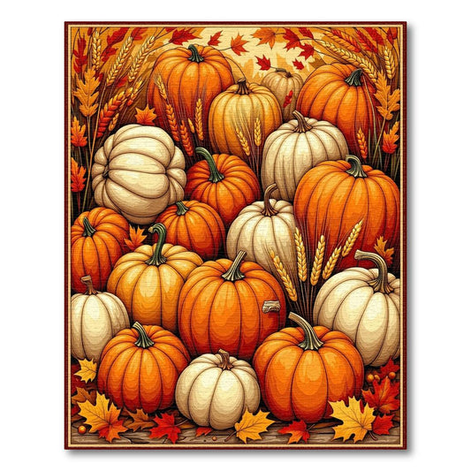 Warm Orange Pumpkin Harvest Rug(Orange)