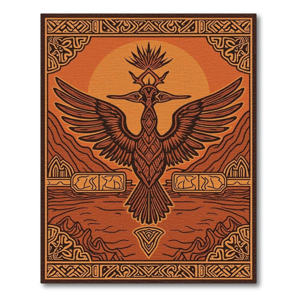 Warm Terracotta Tribal Mythical Rug(Brown)