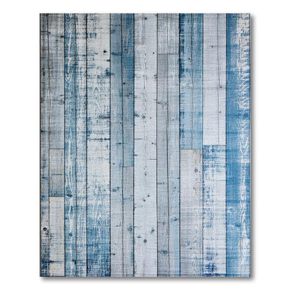 Weathered Blue Gray Plank Coastal Rug(Blue)